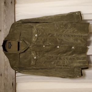 Corduroy shacket, brand is Love Tree, military green, size L